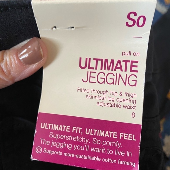 SO Girl’s Black Ultimate Jeggings NWT Size 8 Pull On Style Leggings Pants - Picture 5 of 5